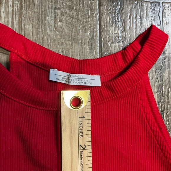 Zara Red Sleeveless Fitted Bodysuit Size Small - Picture 5 of 6